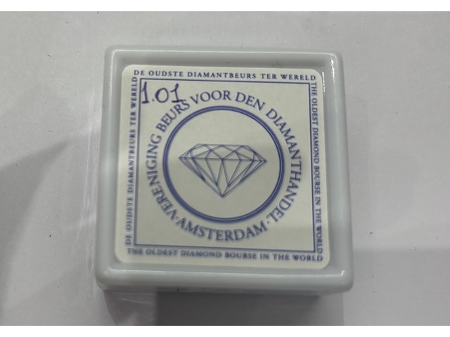 Diamant - 1.01 carat geel briljant geslepen diamant - afbeelding 2 van  4