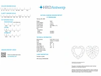 Diamant - 1.01 carat hart geslepen diamant met een hrd certificaat (gecertificeerd) - afbeelding 3 van  5