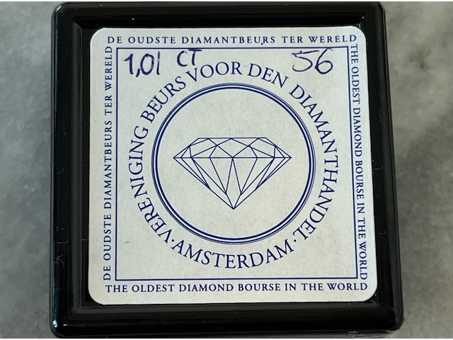 Diamant - 1.01 carat natuurlijke briljant geslepen diamant - afbeelding 2 van  2