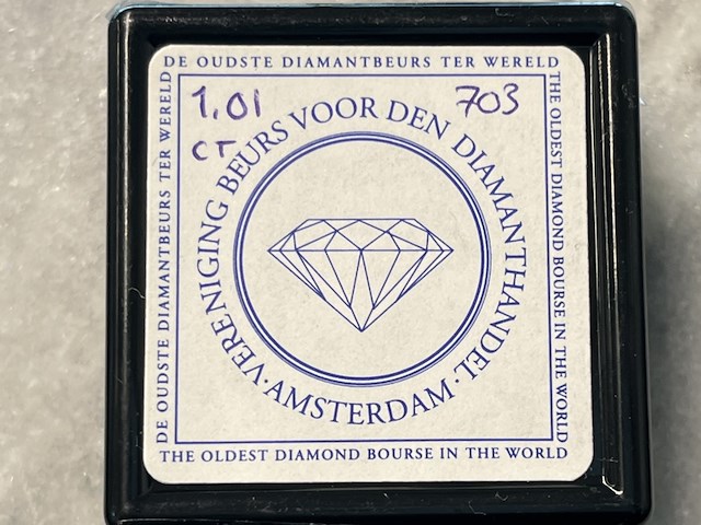 Diamant - 1.01 carat natuurlijke diamant briljant geslepen - afbeelding 2 van  2