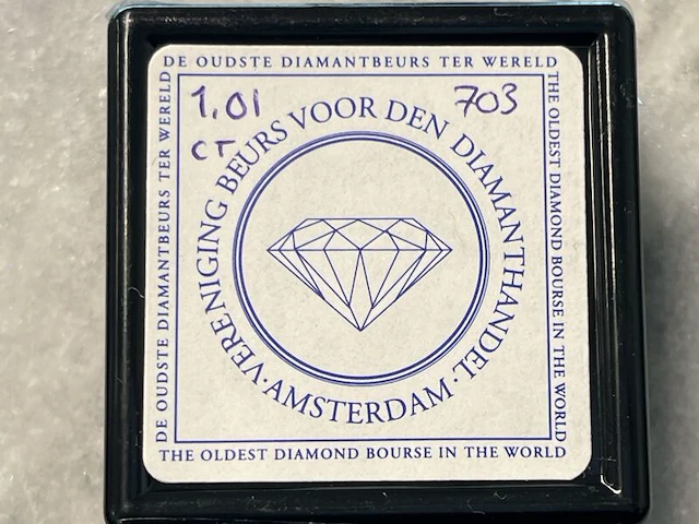 Diamant - 1.01 carat natuurlijke diamant briljant geslepen - afbeelding 2 van  4