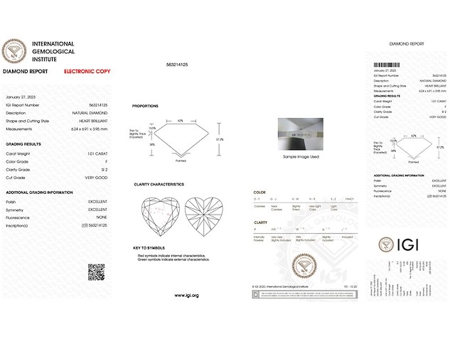 Diamant - 1.01 carat natuurlijke diamant (gecertificeerd) - afbeelding 3 van  5