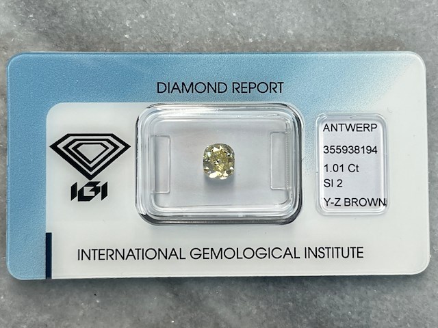 Diamant - 1.01 carat natuurlijke diamant (gecertificeerd) - afbeelding 1 van  4
