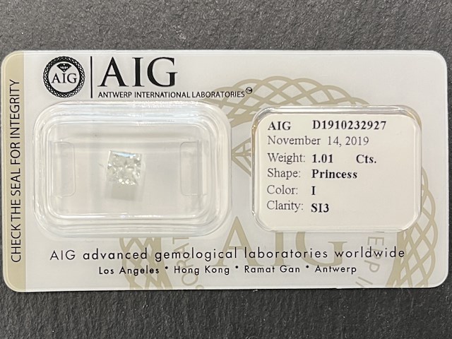 Diamant - 1.01 carat natuurlijke geslepen diamant - afbeelding 1 van  4