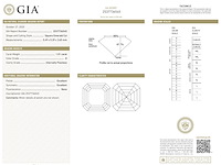Diamant - 1.01 carat square emerald geslepen (gia gecertificeerd), (d, zuiver) - afbeelding 3 van  7
