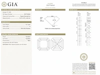 Diamant - 1.01 carat square emerald geslepen (gia gecertificeerd), hoogste kwaliteit (d, zuiver) - afbeelding 3 van  7