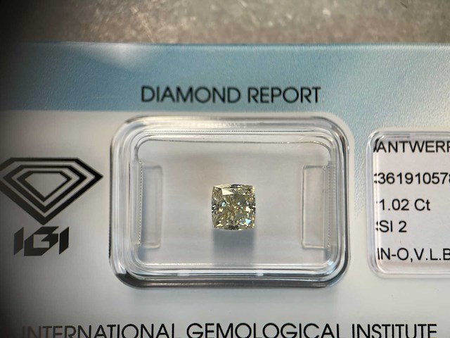 Diamant - 1.02 carat natuurlijke diamant (gecertificeerd) - afbeelding 2 van  3