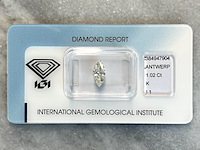 Diamant - 1.02 carat natuurlijke diamant (gecertificeerd)