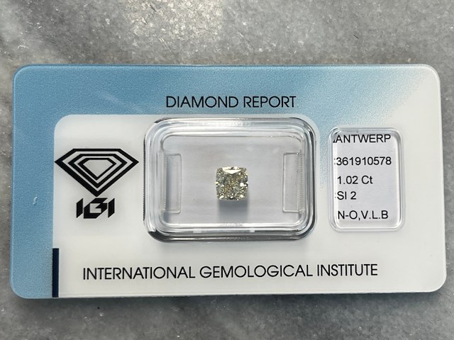 Diamant - 1.02 carat natuurlijke diamant (gecertificeerd) - afbeelding 1 van  2