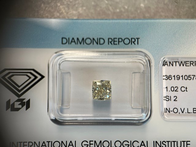 Diamant - 1.02 carat natuurlijke diamant (gecertificeerd) - afbeelding 2 van  2