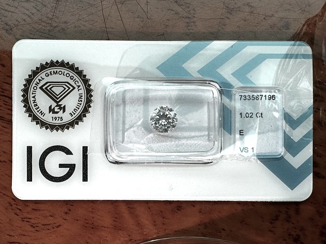 Diamant - 1.02 carat natuurlijke starcut briljant geslepen diamant (gecertificeerd) - afbeelding 1 van  5