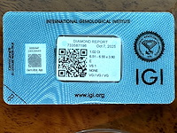 Diamant - 1.02 carat natuurlijke starcut briljant geslepen diamant (gecertificeerd) - afbeelding 2 van  5