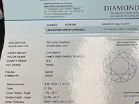 Diamant - 1.03 carat groene diamant (gecertificeerd) - afbeelding 3 van  3