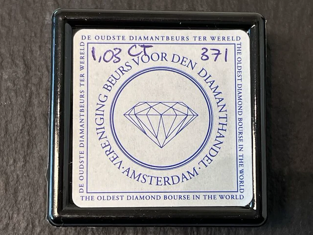Diamant - 1.03 carat natuurlijke briljant geslepen diamant - afbeelding 2 van  4