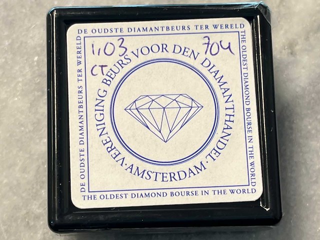 Diamant - 1.03 carat natuurlijke diamant briljant geslepen - afbeelding 2 van  3