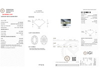 Diamant - 1.03 carat ovaal geslepen diamant (gecertificeerd) - afbeelding 3 van  4