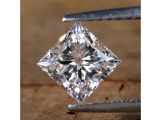 Diamant - 1.06ct princess cut ( igi gecertificeerd ) - afbeelding 1 van  5