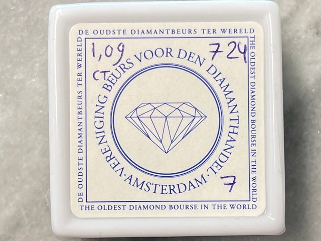 Diamant - 1.09 carat natuurlijke zwarte diamant (gecertificeerd) - afbeelding 2 van  4