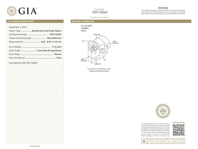 Diamant - 1.14 carat fancy gekleurde diamant (gia gecertificeerd) - afbeelding 3 van  6