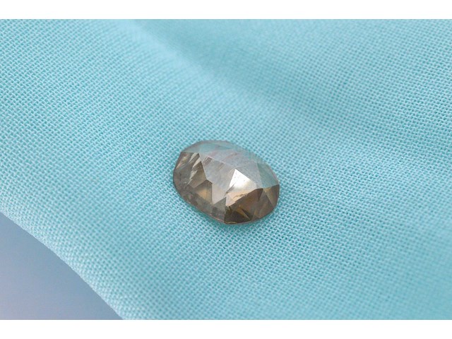 Diamant - 1.29 carat natuurlijke champagne gekleurde roos diamant (gecertificeerd) - afbeelding 1 van  4