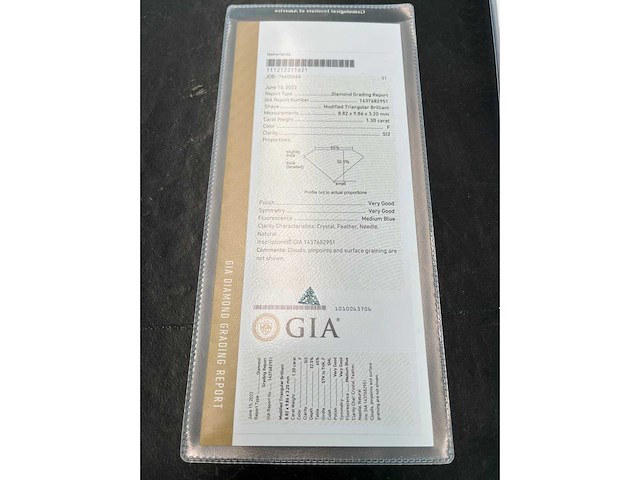 Diamant - 1.30 carat echte diamant (gecertificeerd) - afbeelding 5 van  5