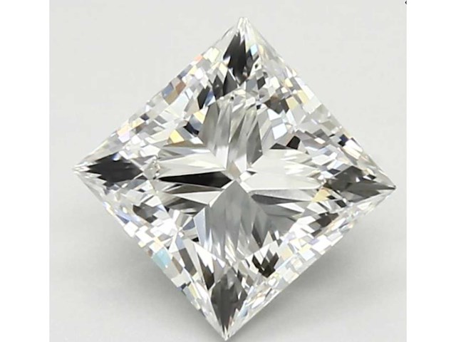 Diamant - 1.51 carat prinses geslepen diamant (gecertificeerd) - afbeelding 1 van  4