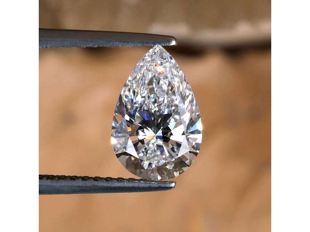 Diamant - 1.52ct pear cut ( igi gecertificeerd ) - afbeelding 1 van  6