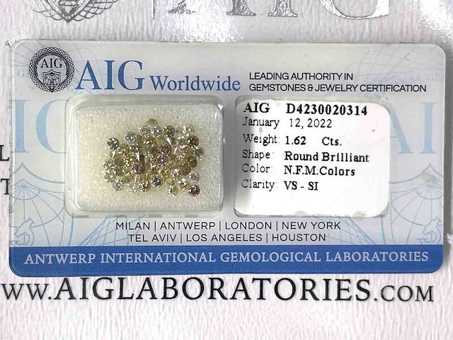 Diamant - 1.62 carat natuurlijke gekleurde briljant geslepen diamanten (gecertificeerd) - afbeelding 3 van  5