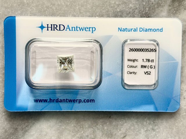 Diamant - 1.78 carat natuurlijke diamant (gecertificeerd) - afbeelding 1 van  5