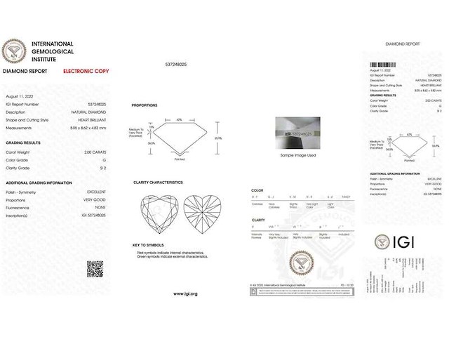 Diamant - 2.00 carat natuurlijke diamant (gecertificeerd) - afbeelding 2 van  4