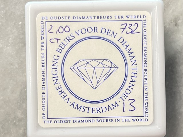 Diamant - 2.00 carat natuurlijke zwarte diamant (gecertificeerd) - afbeelding 2 van  2