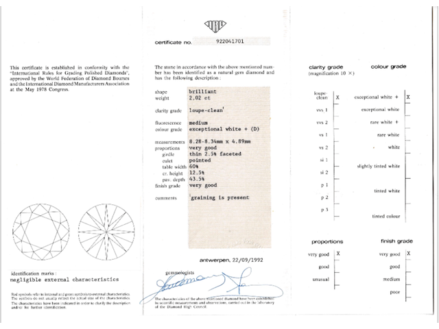 Diamant - 2.02 carat natuurlijke diamant (gecertificeerd) - afbeelding 3 van  5