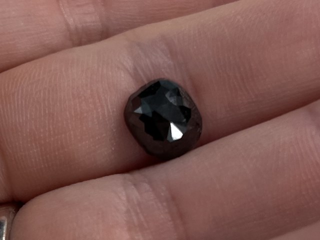 Diamant - 3.16 carat natuurlijke zwarte diamant (gecertificeerd) - afbeelding 2 van  4