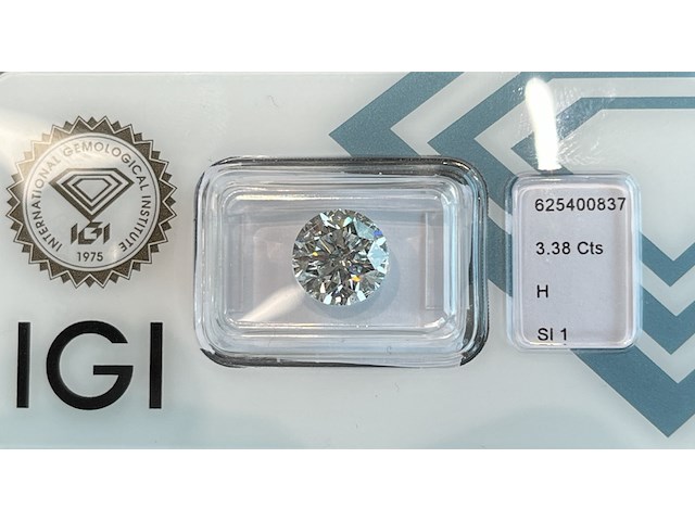 Diamant - 3.38 carat natuurlijke starcut briljant geslepen diamant (gecertificeerd) - afbeelding 1 van  2