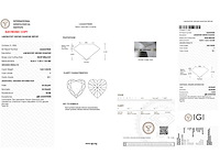 Diamant - 5.02 carat hart vorm geslepen diamant (gecertificeerd) - afbeelding 3 van  4