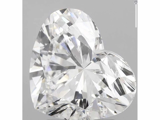 Diamant - circa 3.00 carat hart vorm geslepen diamant (gecertificeerd) - afbeelding 1 van  3