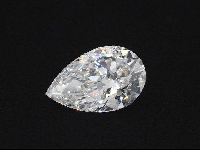 Diamant - circa 3.00 carat peer vorm geslepen diamant (gecertificeerd) - afbeelding 2 van  3