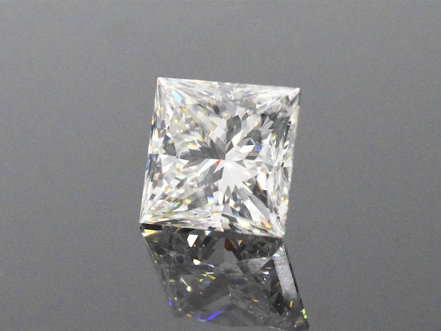 Diamant - circa 3.00 carat prinses geslepen diamant (gecertificeerd) - afbeelding 2 van  3