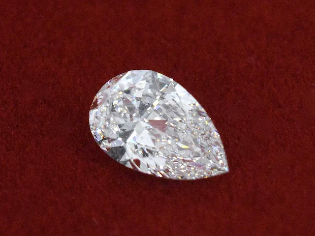 Diamant - circa 5.00 carat peer vorm geslepen diamant (gecertificeerd) - afbeelding 2 van  3