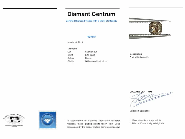 Diamant 0.19 ct - afbeelding 3 van  3