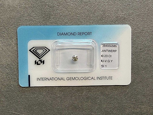 Diamant 0.23 carat natuurlijke diamant gecertificeerd - afbeelding 1 van  4