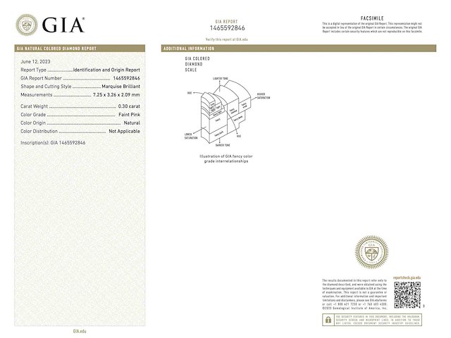 Diamant 0.30 carat echte natuurlijke roze diamant - afbeelding 4 van  6