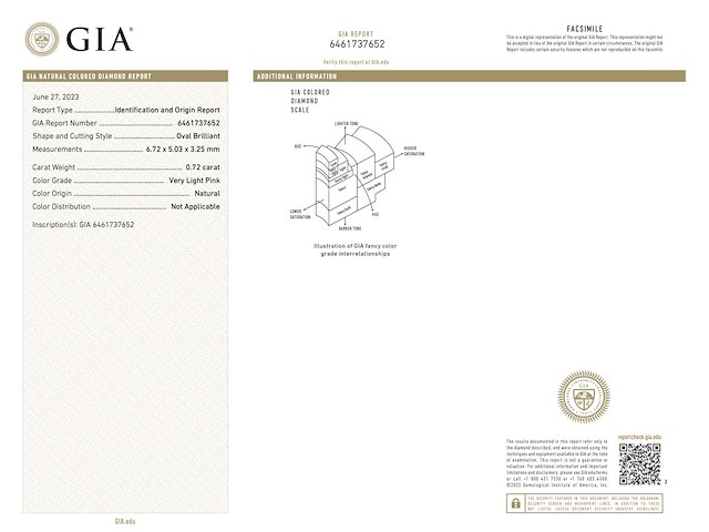 Diamant 0.72 carat echte fancy colour diamant gecertificeerd - afbeelding 6 van  6