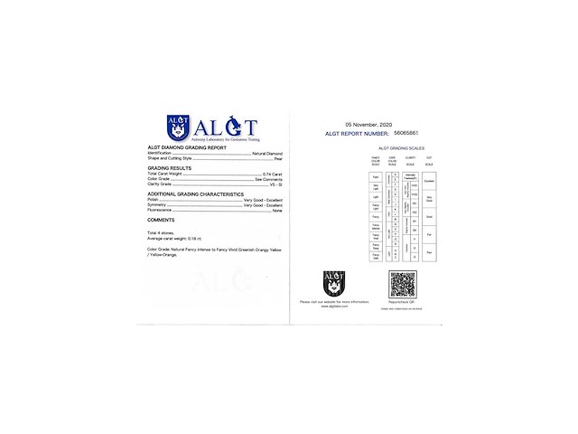 Diamant 0.74 carat natuurlijke geslepen diamant - afbeelding 3 van  3