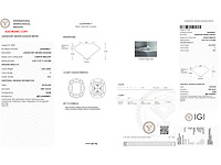 Diamant 1.00 carat kussenvorm diamant gecertificeerd - afbeelding 4 van  4
