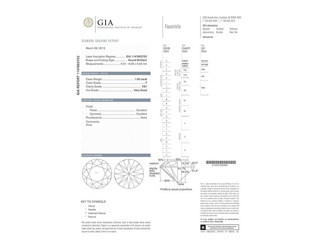 Diamant 1.00 carat natuurlijke diamant gecertificeerd - afbeelding 4 van  5