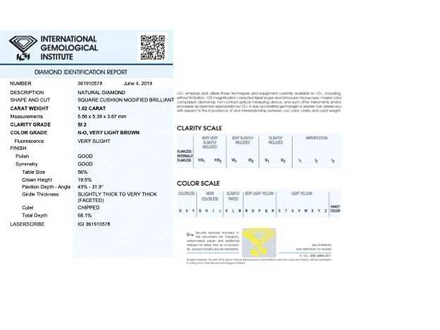 Diamant 1.02 ct igi - afbeelding 3 van  3