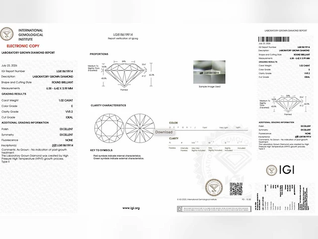 Diamant 1.02 ct - afbeelding 1 van  4