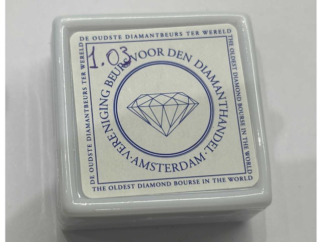 Diamant 1.03 carat briljant geslepen diamant - afbeelding 2 van  3