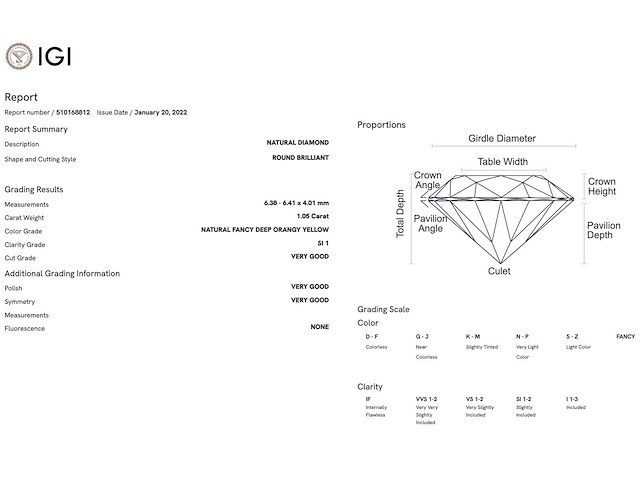 Diamant 1.05 carat echte fancy colour diamant gecertificeerd - afbeelding 4 van  5